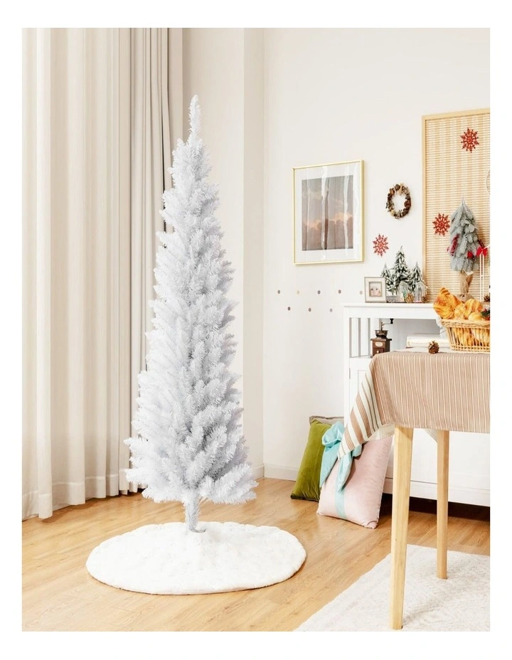 1.5m White Slim Pencil Artificial Christmas Tree Xmas Decoration image 4
