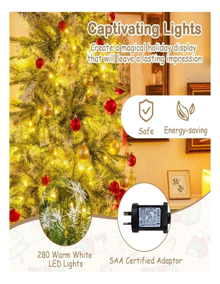 190cm Snow Flocked Pine Needle Artificial Christmas Tree image 6