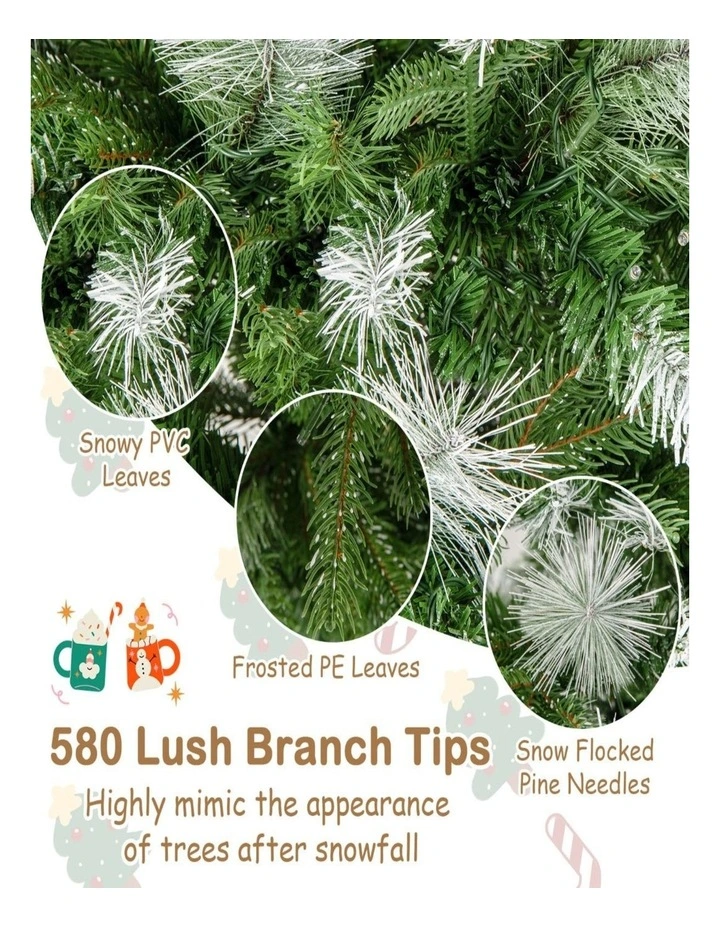 190cm Snow Flocked Pine Needle Artificial Christmas Tree image 7