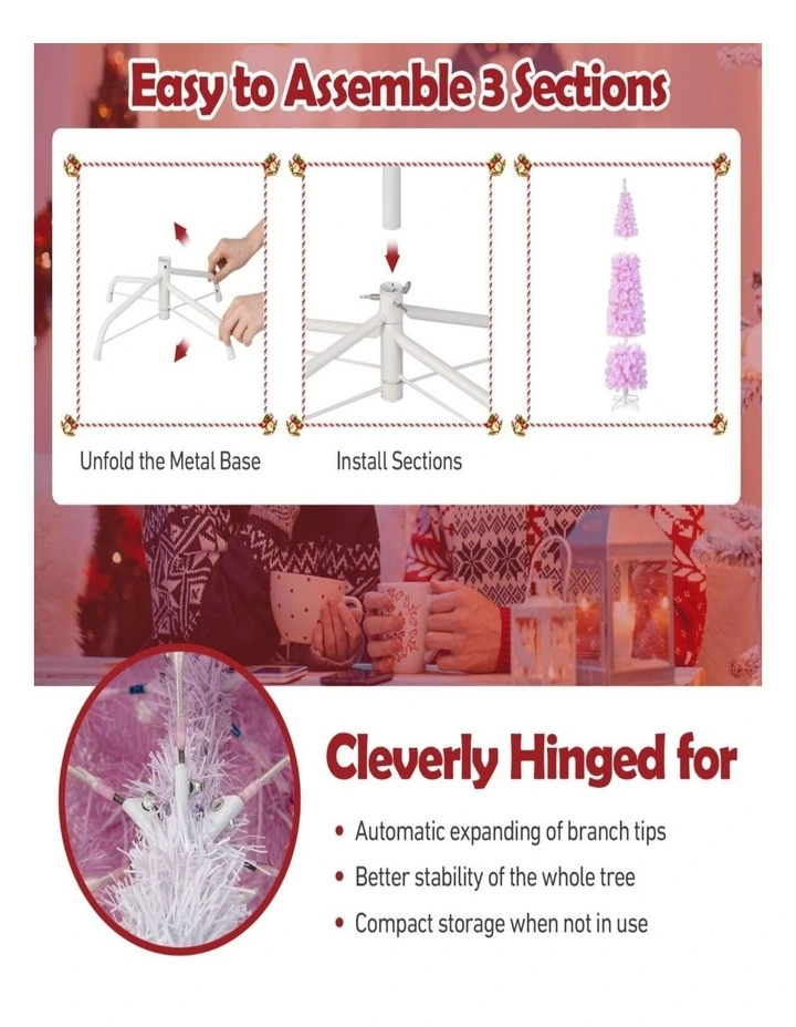 Pre-Lit Artificial Christmas Tree  1.83m/2.1m LED Xmas Decoration image 4