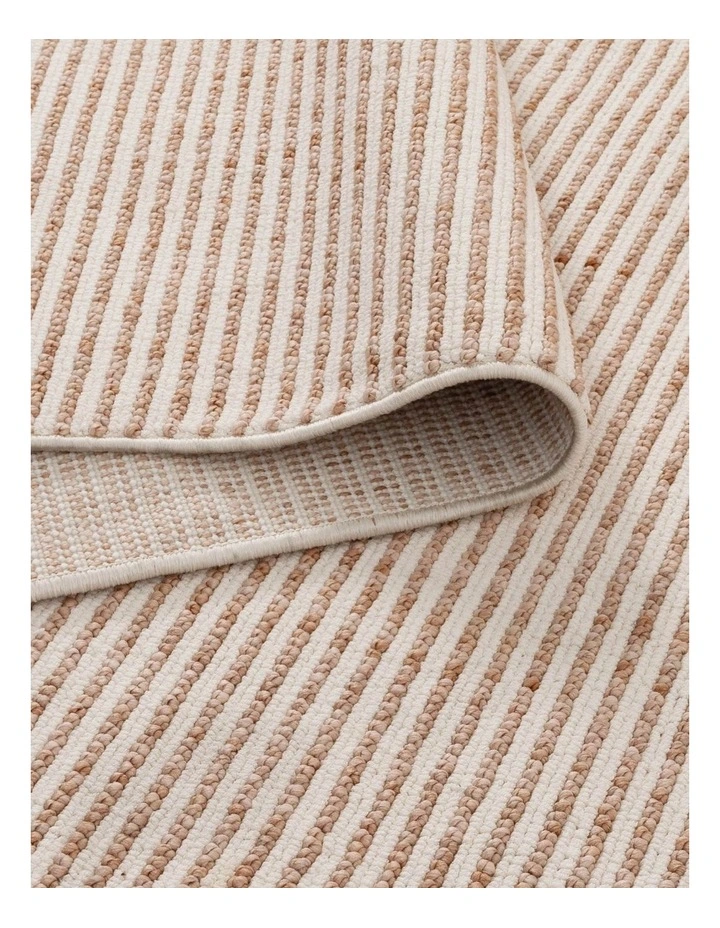 Berno Pink Ivory Loop Stripes Rug - B002 image 3