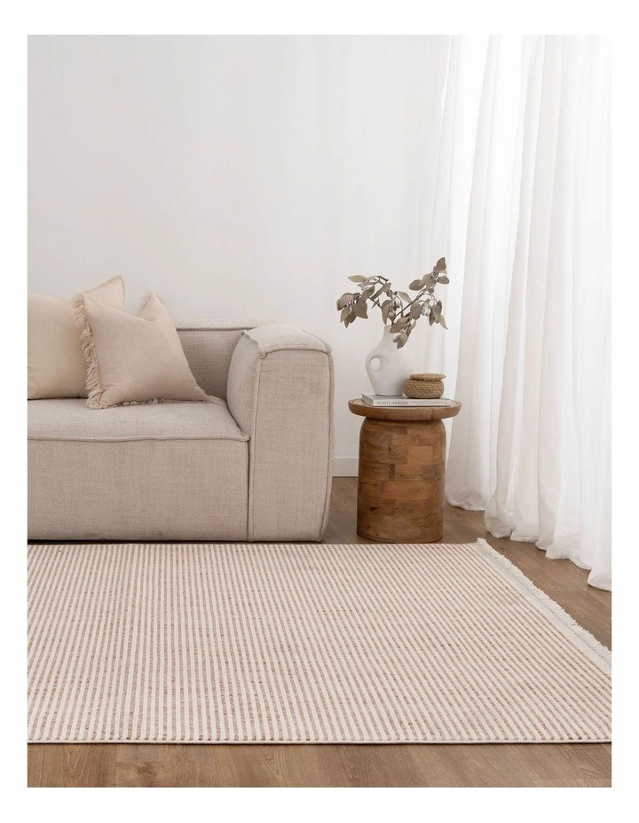 Berno Pink Ivory Loop Stripes Rug - B002 image 4