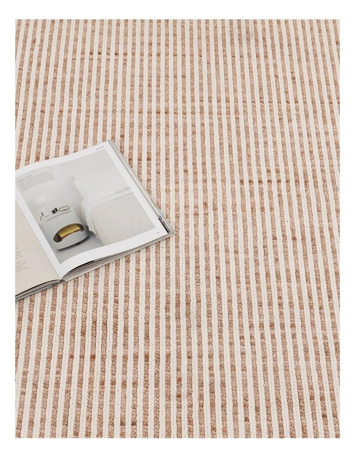 Berno Pink Ivory Loop Stripes Rug - B002 image 5