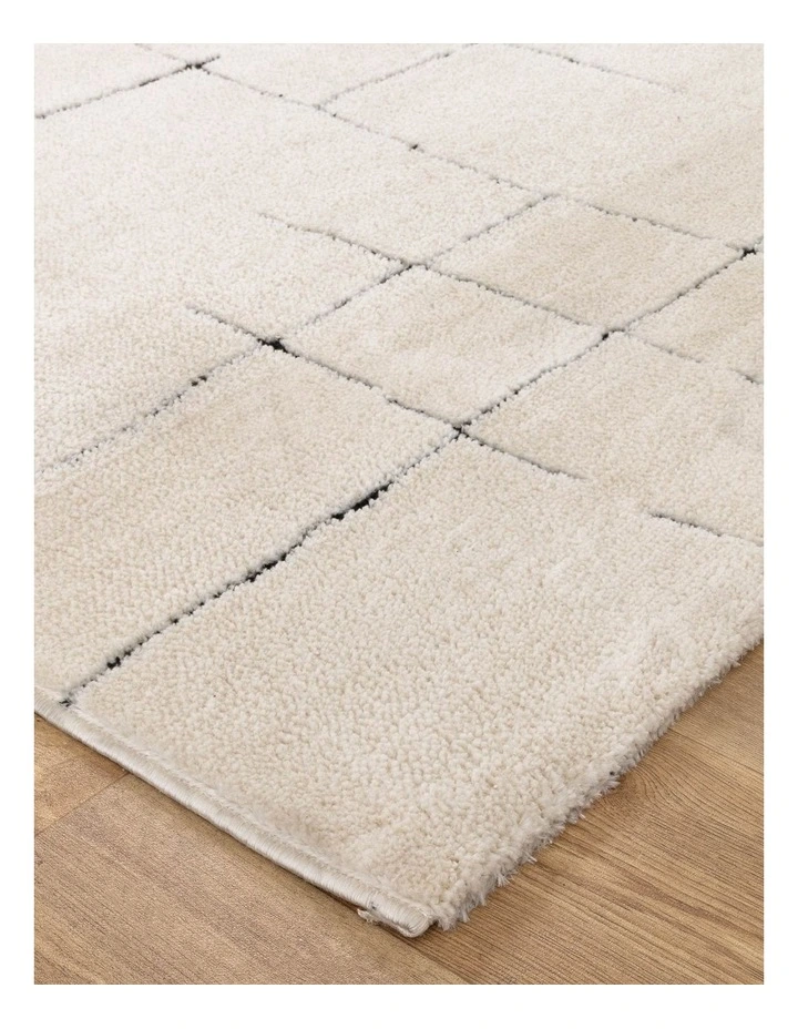 Mila Abstract Lines Black Cream Rug - MIL9 image 2