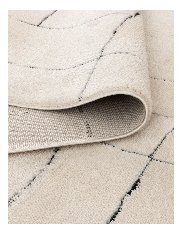 Mila Abstract Lines Black Cream Rug - MIL9 image 3