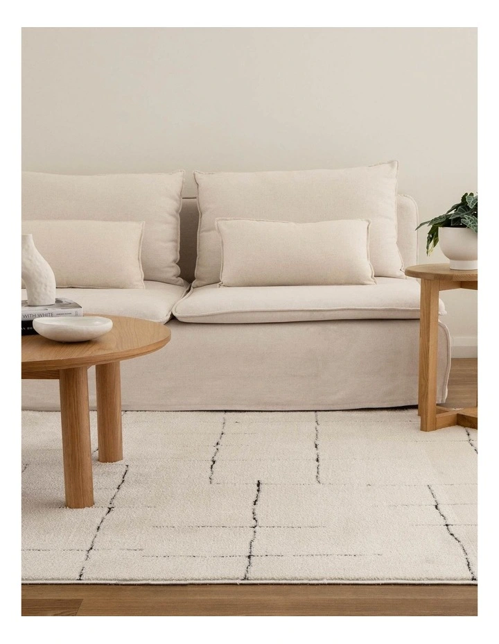 Mila Abstract Lines Black Cream Rug - MIL9 image 4