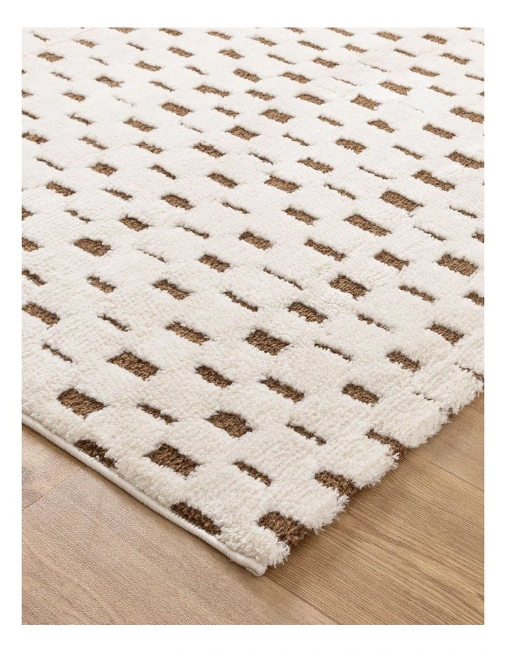 Mila Monochrome Squares Brown and Cream Rug - MIL3 image 2
