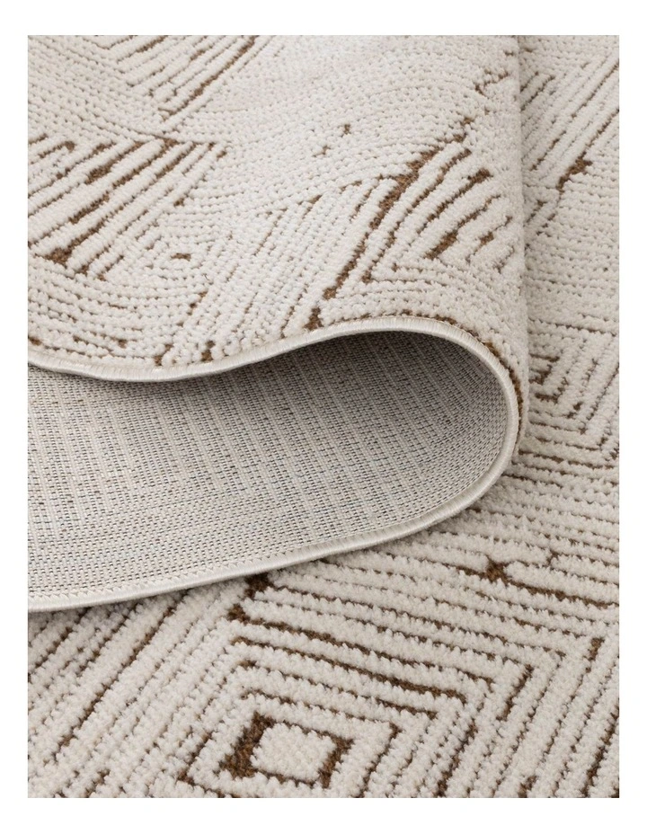 Mila Geometric Squares Cream Brown Rug - MIL8 image 3