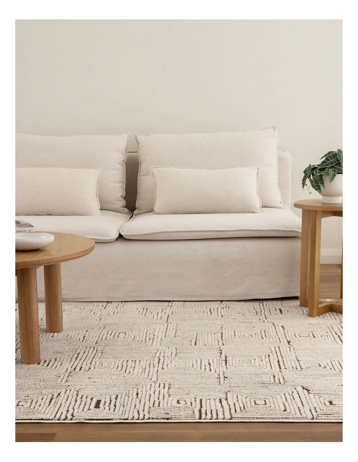 Mila Geometric Squares Cream Brown Rug - MIL8 image 4