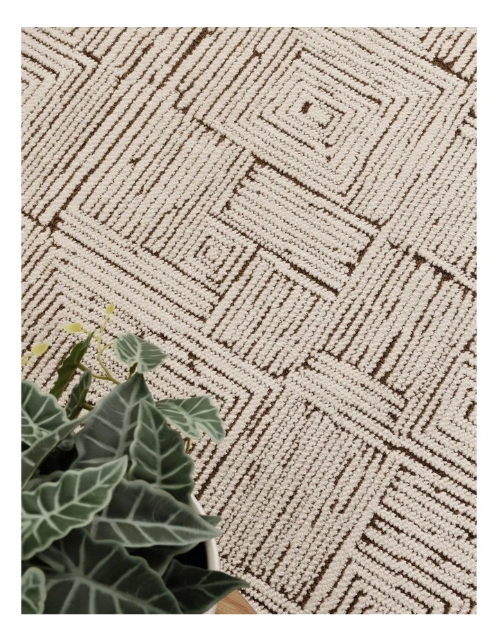 Mila Geometric Squares Cream Brown Rug - MIL8 image 5