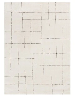 Mila Abstract Lines Brown Cream Rug - MIL10