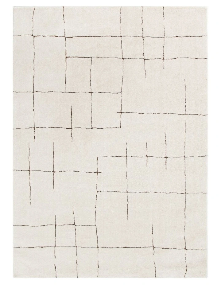 Mila Abstract Lines Brown Cream Rug - MIL10 image 1