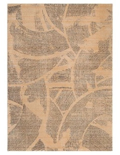 Clara Abstract Paintbrush Gold Rug - C104
