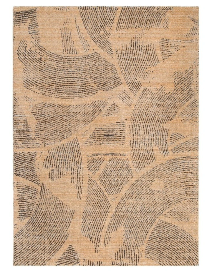 Clara Abstract Paintbrush Gold Rug - C104 image 1