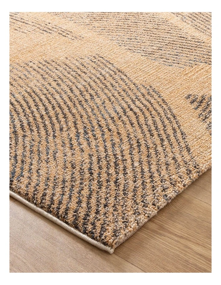 Clara Abstract Paintbrush Gold Rug - C104 image 2