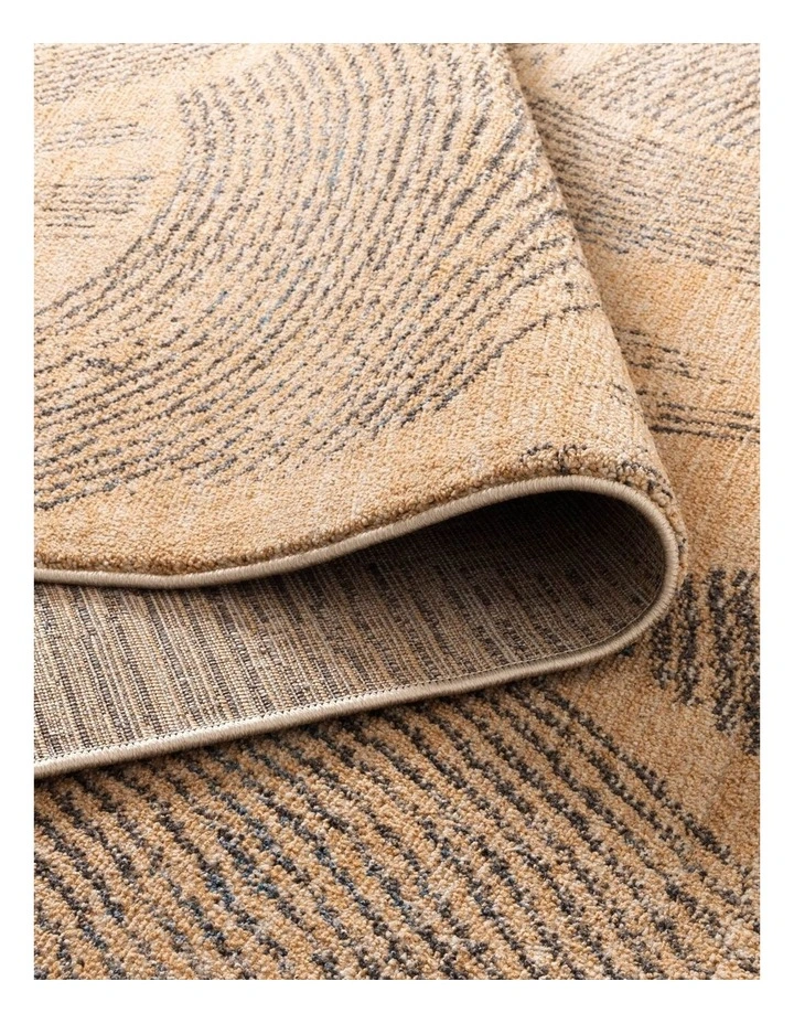 Clara Abstract Paintbrush Gold Rug - C104 image 3