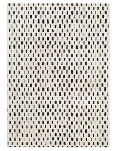 Mila Monochrome Squares Black and Cream Rug - MIL2