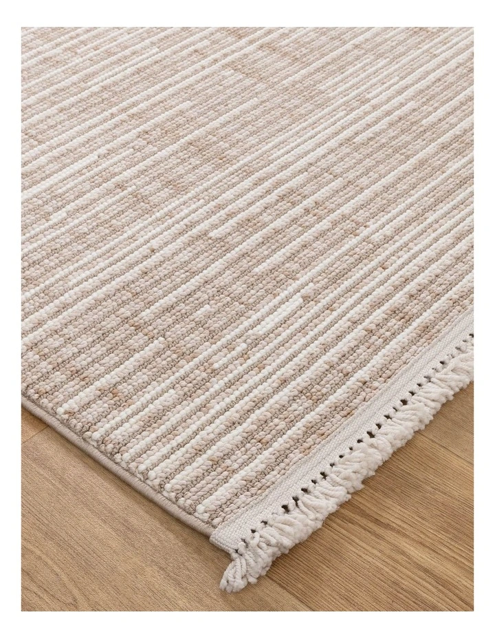 Berno Beige Ivory Loop Lines Rug - B007 image 2
