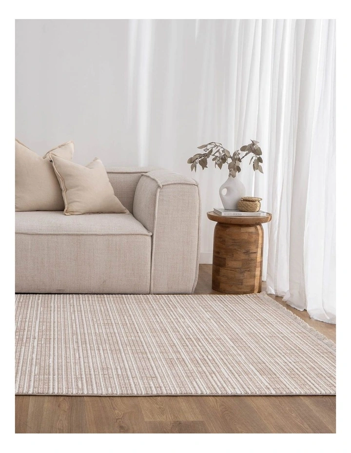 Berno Beige Ivory Loop Lines Rug - B007 image 4