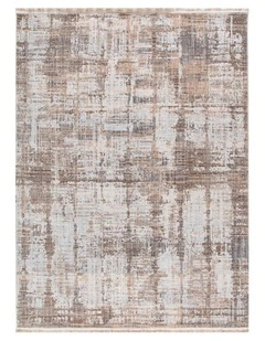 Cherie Distressed Look Watercolour Beige Grey Rug - CH08