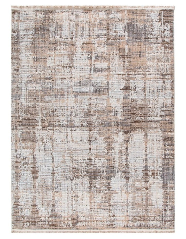 Cherie Distressed Look Watercolour Beige Grey Rug - CH08 image 1