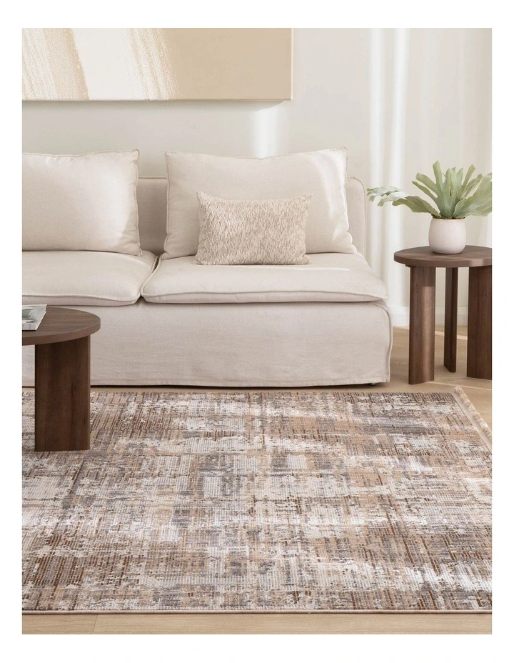 Cherie Distressed Look Watercolour Beige Grey Rug - CH08 image 4