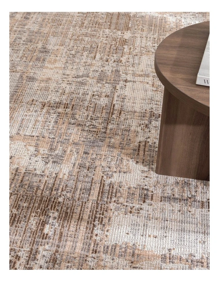Cherie Distressed Look Watercolour Beige Grey Rug - CH08 image 5