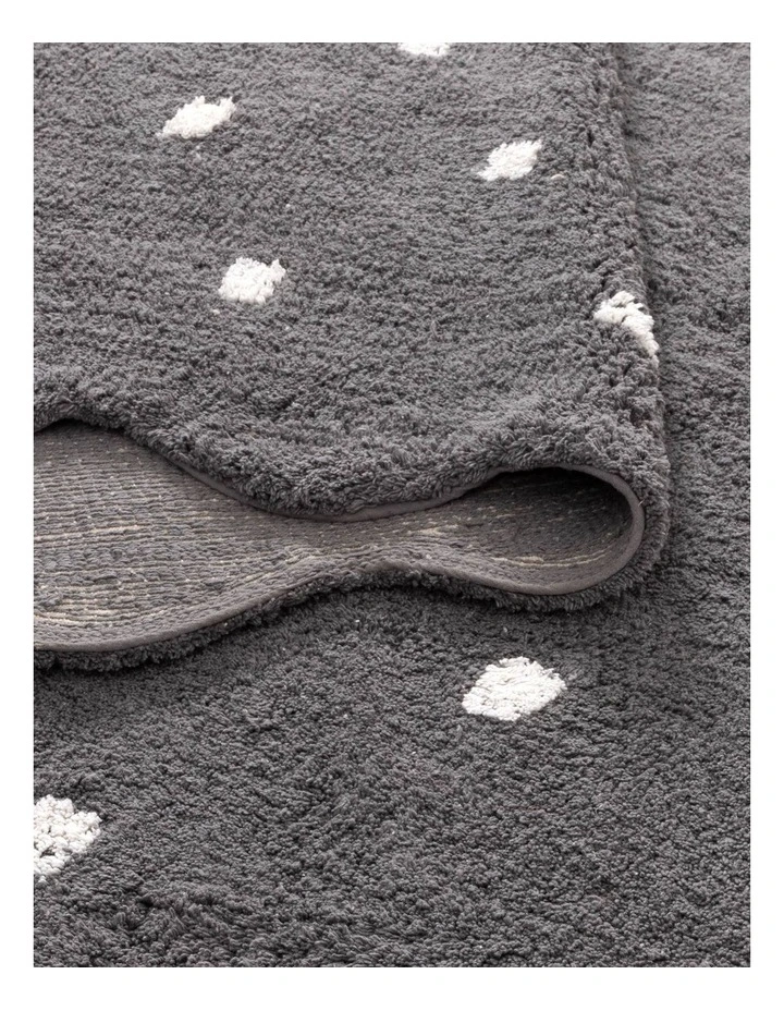Mellow Rectangle Scalloped Kids Rug Grey image 3