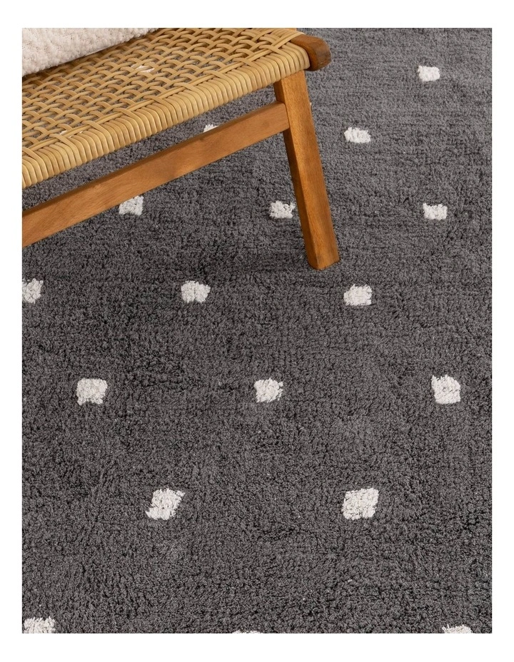 Mellow Rectangle Scalloped Kids Rug Grey image 5