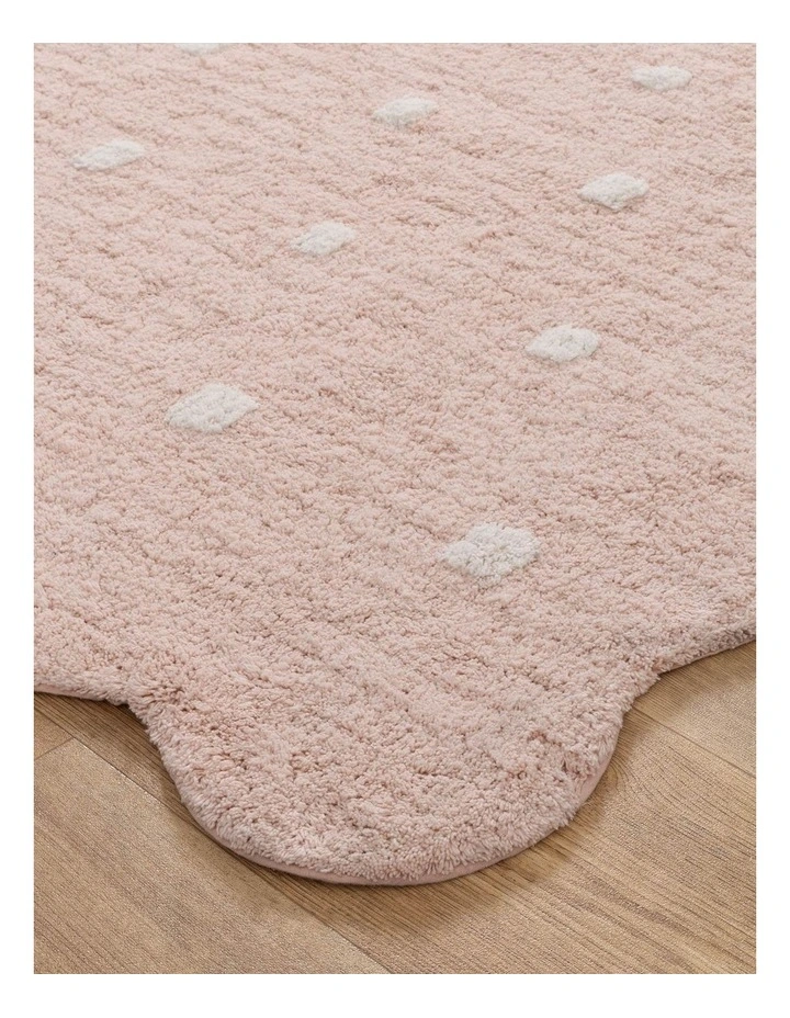 Mellow Rectangle Scalloped Kids Rug Blush Pink image 2