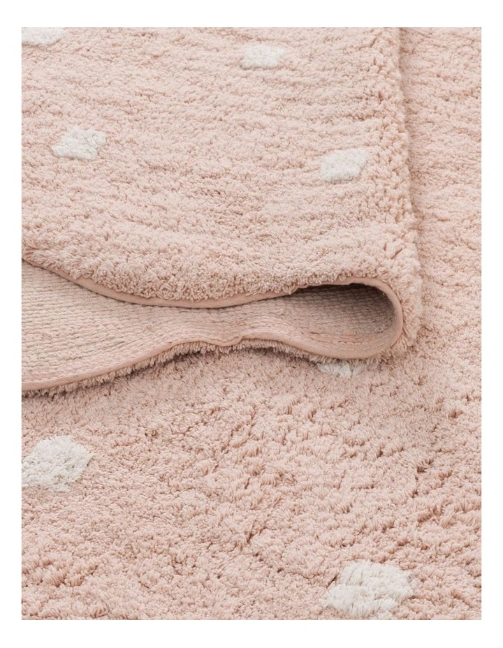 Mellow Rectangle Scalloped Kids Rug Blush Pink image 3