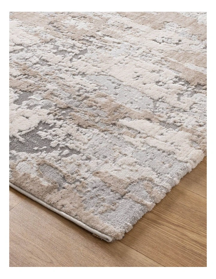 Maya Watercolour Astract Grey and Beige Rug - M106 image 2