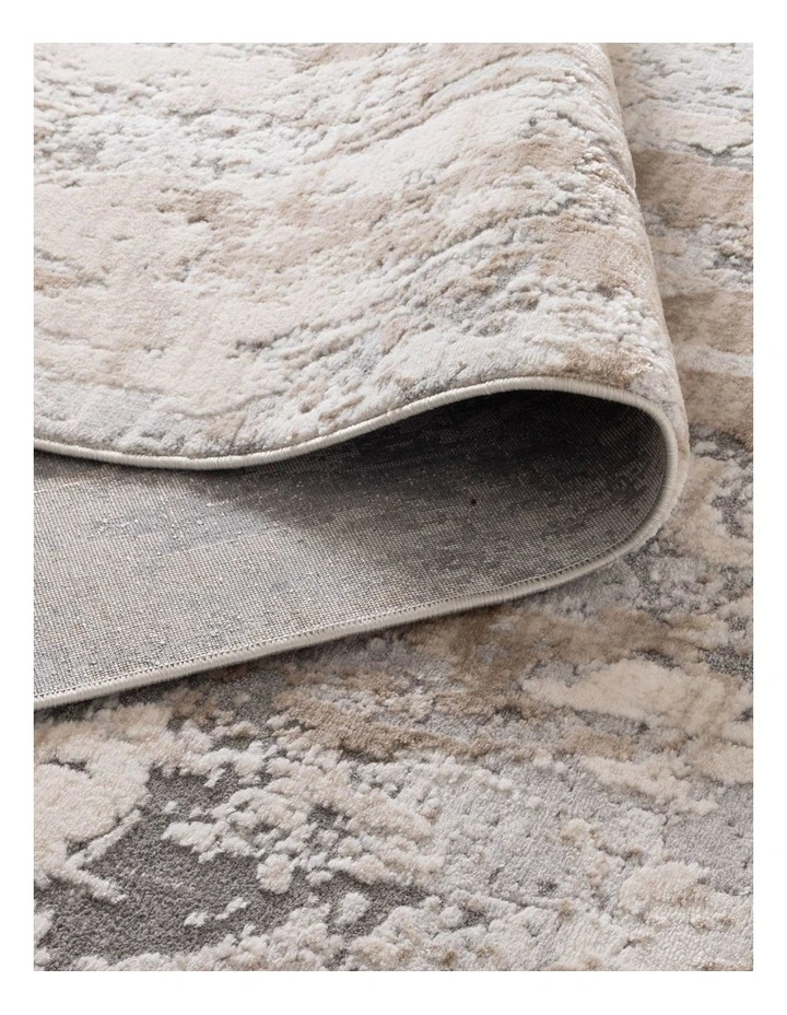 Maya Watercolour Astract Grey and Beige Rug - M106 image 3
