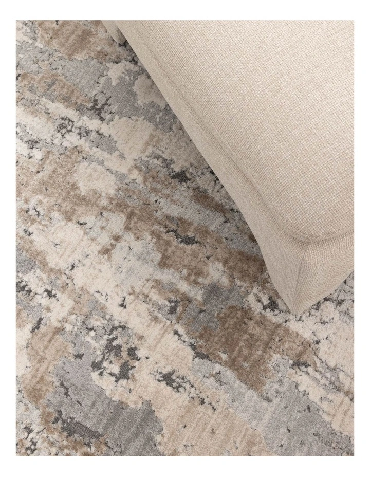 Maya Watercolour Astract Grey and Beige Rug - M106 image 5