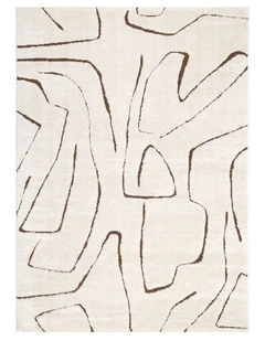 Mila Modern Lines Cream and Brown Rug - MIL5