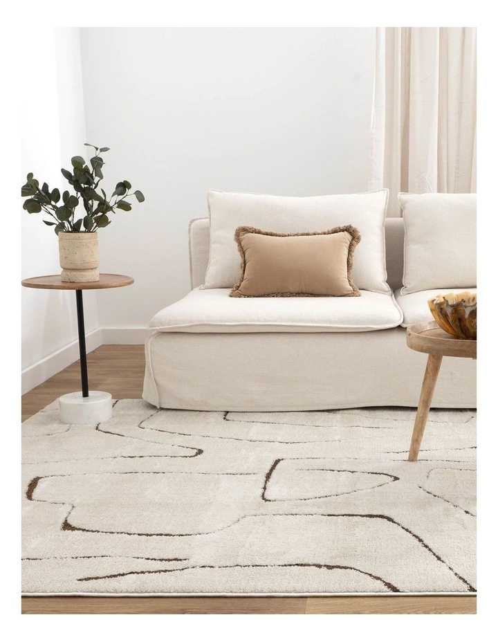 Mila Modern Lines Cream and Brown Rug - MIL5 image 4