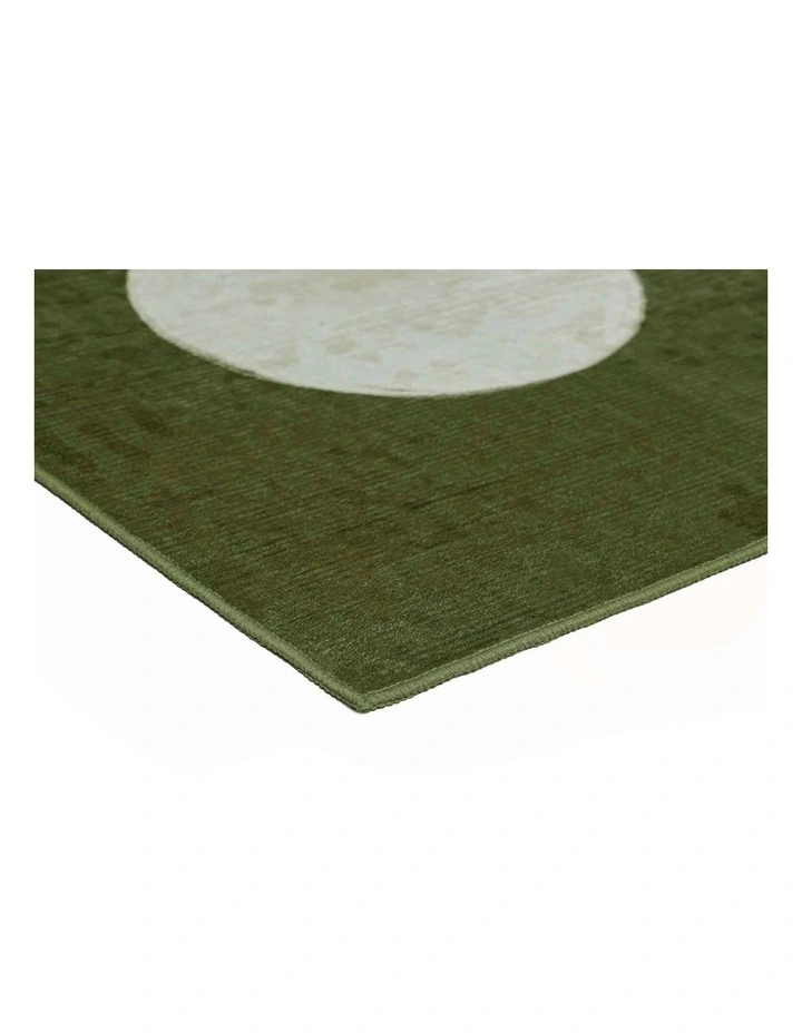 LOOPSIE MALAGA OLIVE AND IVORY ABSTRACT WASHABLE RUG image 2