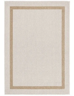 LOOPSIE PHILAE CREAM BORDERED INDOOR OUTDOOR RUG