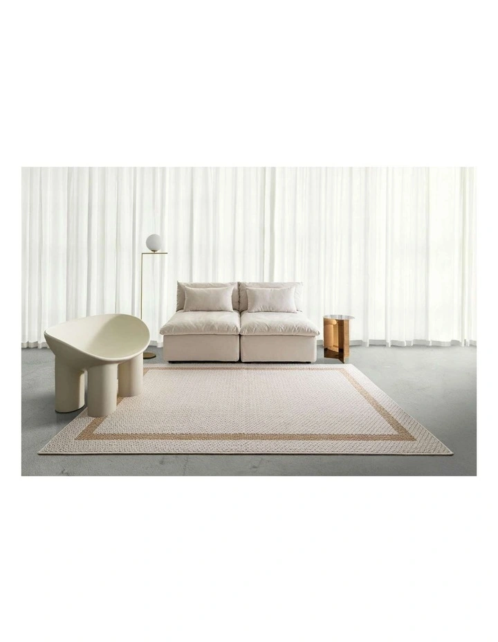 LOOPSIE PHILAE CREAM BORDERED INDOOR OUTDOOR RUG image 5