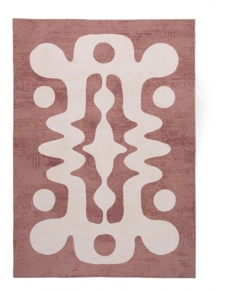 LOOPSIE THIO MIRAGE ROSE CLAY AND CREAM WASHABLE RUG image 1