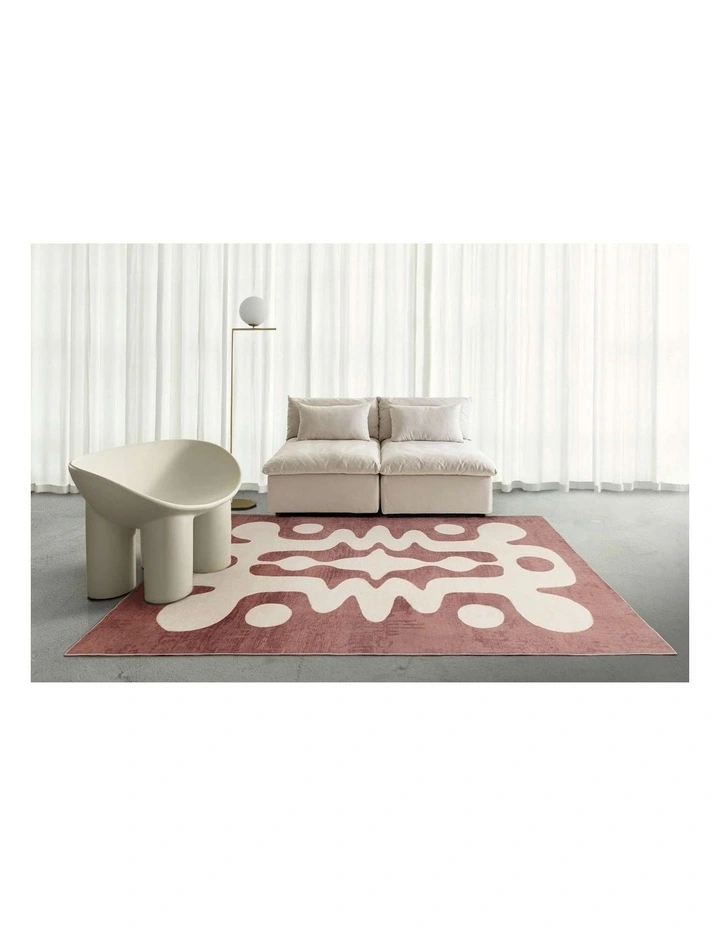 LOOPSIE THIO MIRAGE ROSE CLAY AND CREAM WASHABLE RUG image 6
