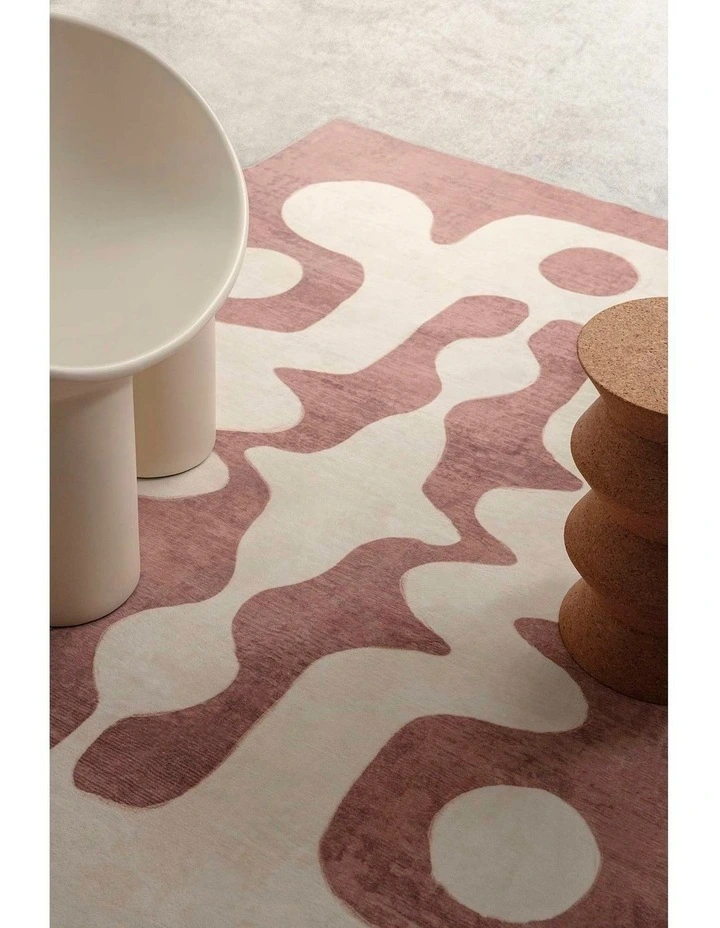 LOOPSIE THIO MIRAGE ROSE CLAY AND CREAM WASHABLE RUG image 7