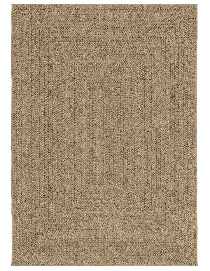 LOOPSIE MANSOURA NATURAL CONCENTRIC RECTANGLES INDOOR OUTDOOR RUG image 1