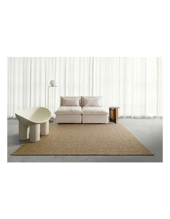 LOOPSIE MANSOURA NATURAL CONCENTRIC RECTANGLES INDOOR OUTDOOR RUG image 6