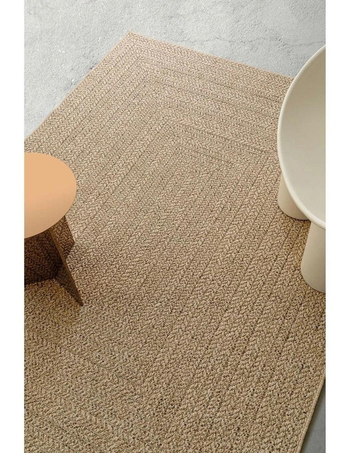 LOOPSIE MANSOURA NATURAL CONCENTRIC RECTANGLES INDOOR OUTDOOR RUG image 7