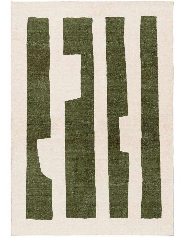 LOOPSIE MULBERRY GREEN PRINTED WASHABLE RUG image 1
