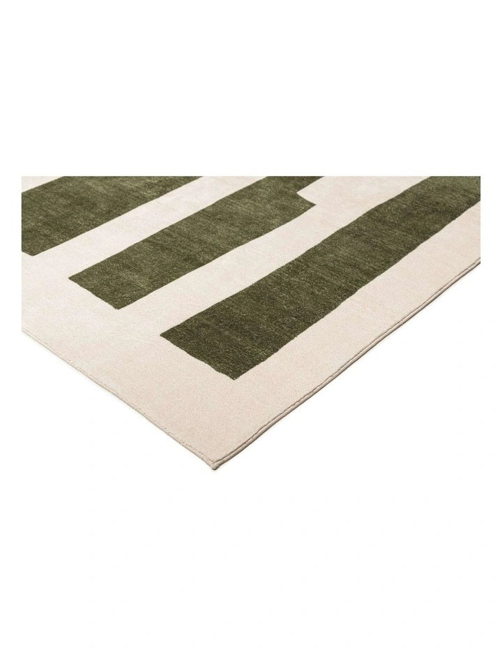 LOOPSIE MULBERRY GREEN PRINTED WASHABLE RUG image 2