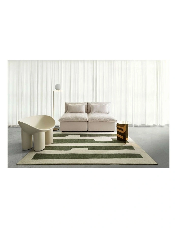 LOOPSIE MULBERRY GREEN PRINTED WASHABLE RUG image 5