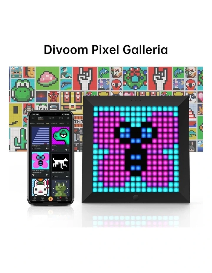 Divoom Pixoo 16x16 Pixel Art LED Display - Black image 3