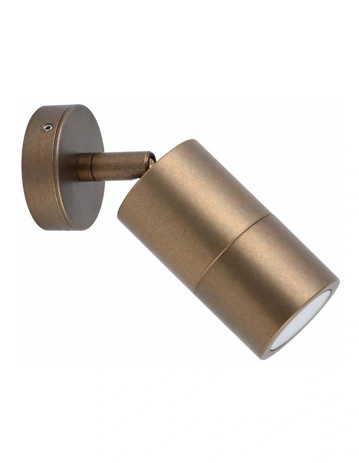GU10 Exterior Wall Pillar Spot Lights (Aged Brass) IP65 image 1